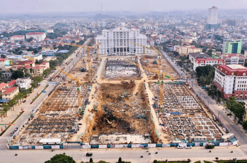Tiến độ dự án phố đi bộ Thái Nguyên Central Square - Dự án Taseco Land chủ đầu tư