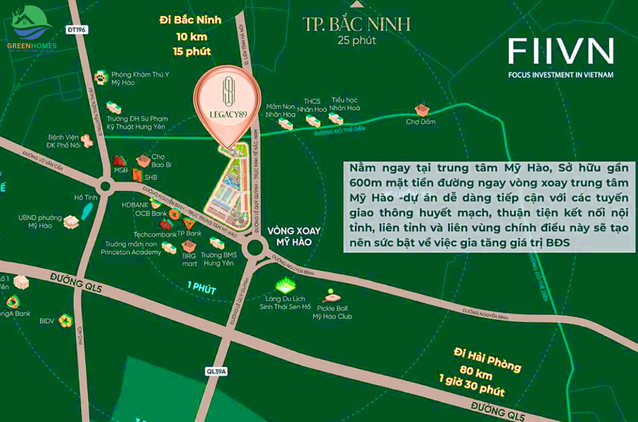 Vị trí Legacy89 Mỹ Hào Hưng Yên
