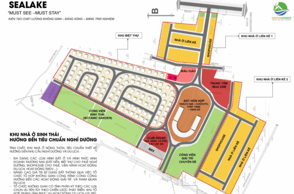 Mặt bằng dự án Leva Sealake Dầu Tiếng Bình Dương